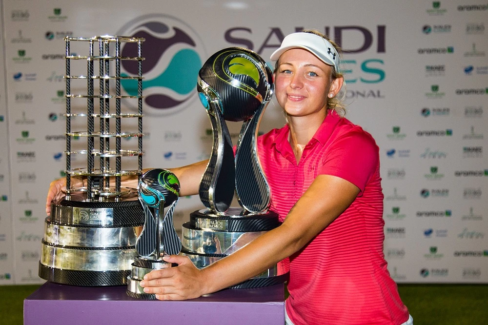 Denmark’s Emily Kristine Pedersen won all three available titles in the inaugural Aramco Saudi Ladies International presented by PIF. (Supplied)