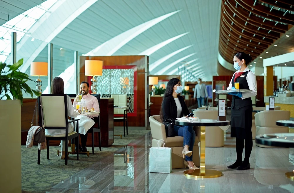 Emirates redesigned its lounge offering and introduced additional measures to ensure compliance with coronavirus health and safety requirements. (Emirates)