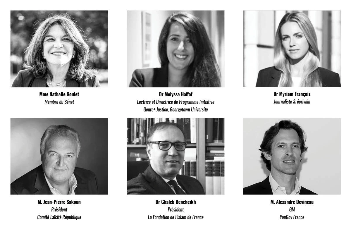 Panelists who will take part in the Arab News en francais debate over the YouGov study of nearly 1,000 French people of Arab origin residing in France. (Supplied)