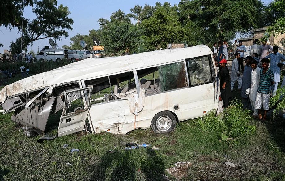 File photo: Residents gather around the wreckage of a van alongside a railway track following the accident between a train and the van transporting Sikh pilgrims, in Punjab on July 3, 2020 AFP