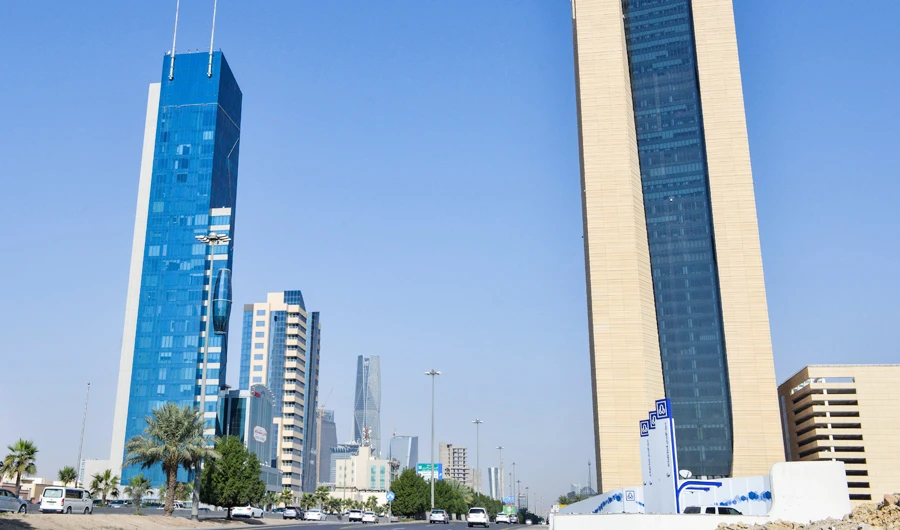 This picture taken on December 18, 2018 shows a view of sky-scrapers along the King Fahd Road in the Saudi capital Riyadh. (AFP)