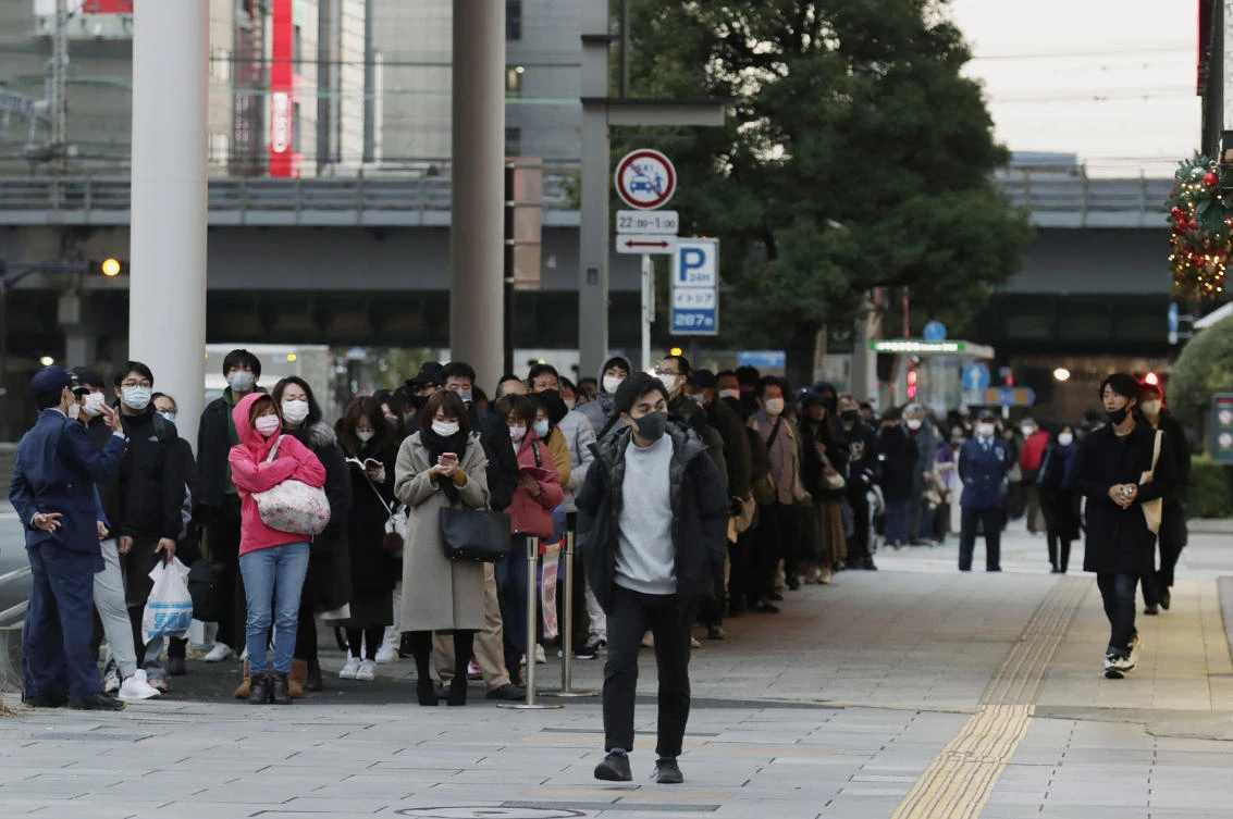 Tokyo governor Yuriko Koike urged residents to avoid non-essential outings, especially senior citizens and their families. (AP)