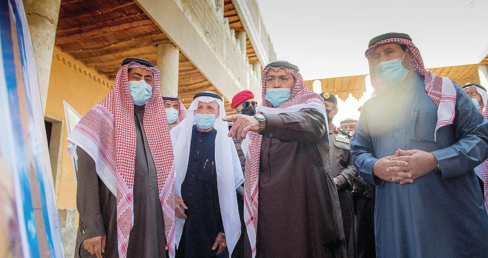Qassim Gov. Prince Faisal bin Mishaal inspected the site of Buraidah Heritage Village to review the project costing SR7 million. (SPA)