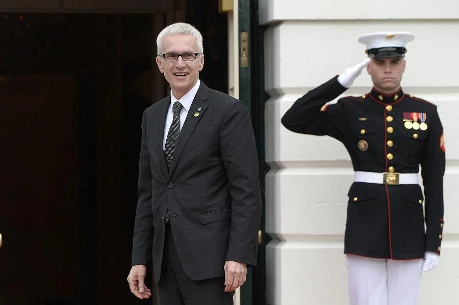 Dr. Jürgen Stock (Germany), Secretary General of the International Criminal Police Organization, arrives for a working dinner on the South Lawn of the White House on March 31, 2016 in Washington, DC. (File/AFP)