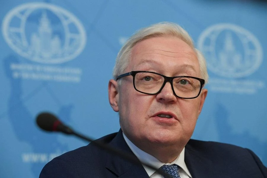 Russian deputy foreign minister Sergei Ryabkov gives a press conference on the 1987 Intermediate-Range Nuclear Forces (INF) treaty in Moscow on August 5, 2019. (File/AFP)