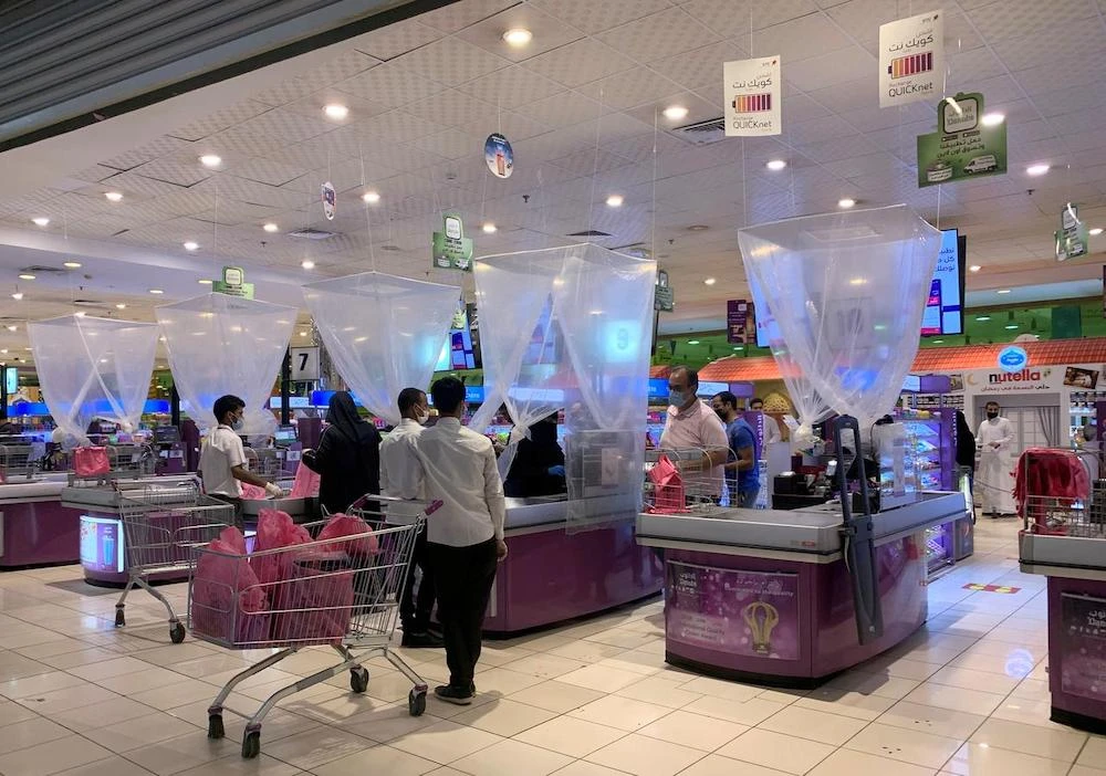 People shop at a supermarket after the Saudi government eased a curfew and allowed stores to open, following the outbreak of coronavirus disease (COVID-19), in Riyadh, Saudi Arabia. (File/Reuters)