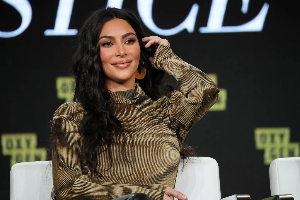 Kim Kardashian West of ‘The Justice Project’ speaks onstage during the 2020 Winter TCA Tour Day 12 at The Langham Huntington, Pasadena on Jan. 18, 2020. (File/AFP)