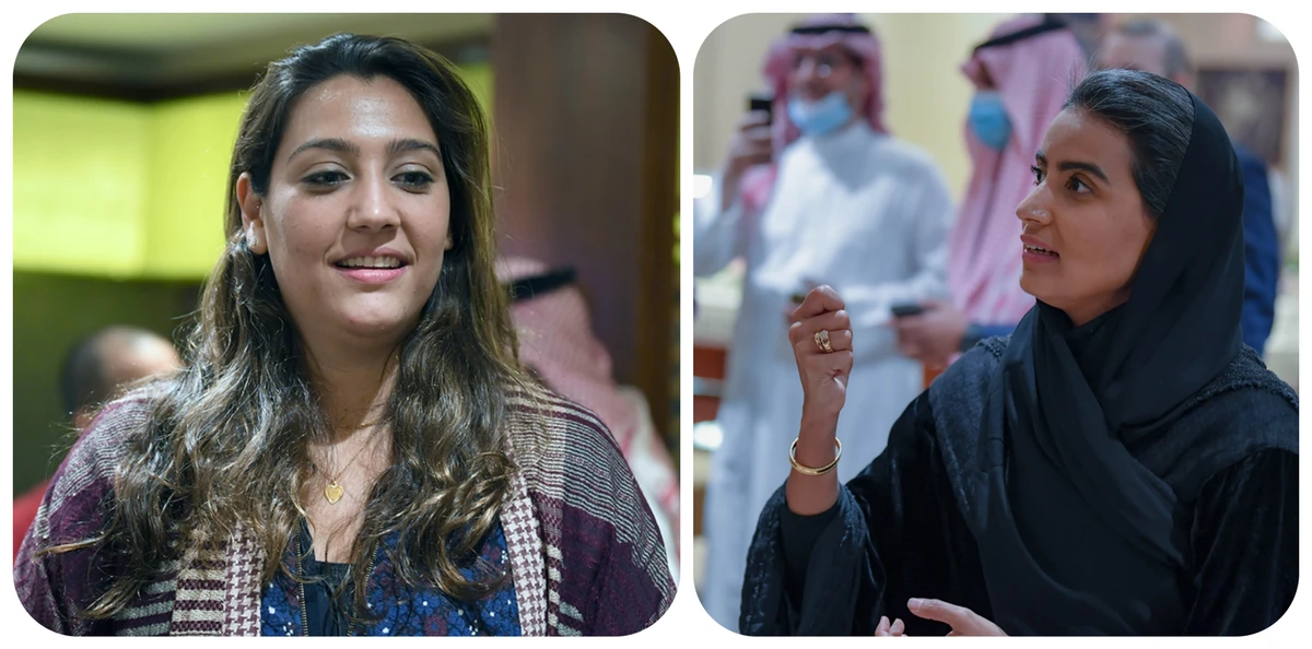 This picture shows a combination of photos of Saudi female co-captains and Dakar Rally participants Dania Akeel and Mashael Alobaidan. (AN photo by Basheer Saleh)
