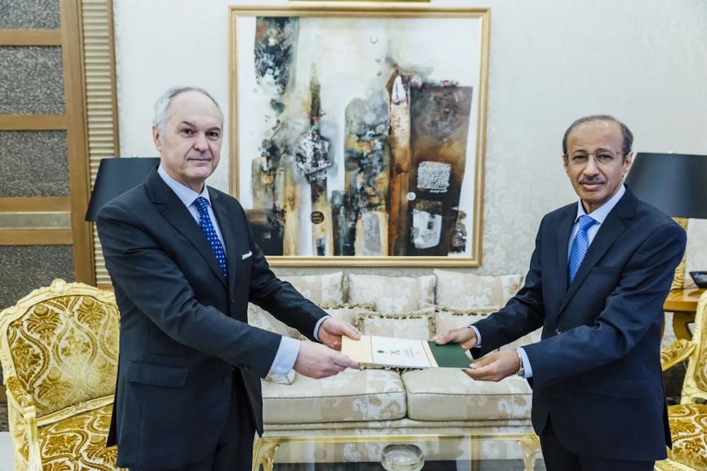 Saudi Arabia’s ambassador to France presented his credentials to the French director of State Protocol on Thursday. (Supplied)