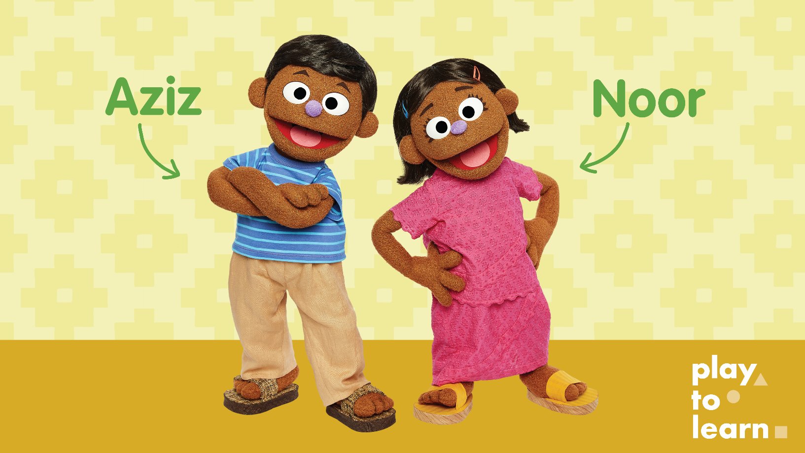 Noor and Aziz will be part of new educational content to support children and families affected by the Rohingya refugee crisis. (@sesamestreet)