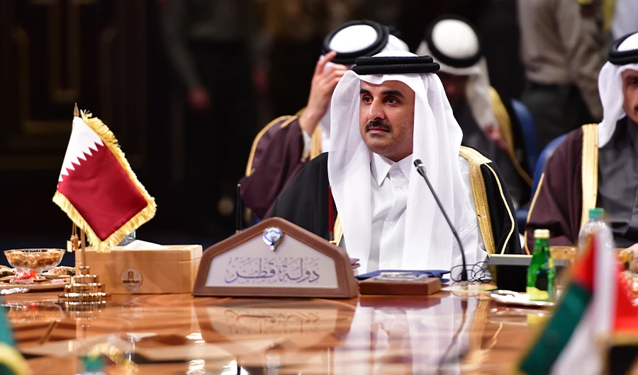 (FILES) Qatar's Emir Sheikh Tamim bin Hamad al-Thani attends the Gulf Cooperation Council (GCC) summit at Bayan palace in Kuwait City on December 5, 2017. (AFP)