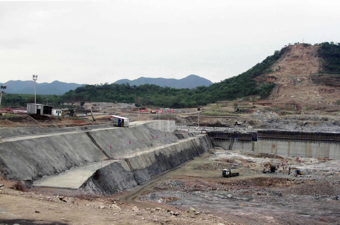 In this June 28, 2013 file photo, construction work takes place, at the site of the Grand Ethiopian Renaissance Dam near Assosa, Ethiopia. Officials said Egypt, Ethiopia and Sudan resumed their years-long negotiations over a controversial dam Ethiopia is building on the Blue Nile. The resumption Sunday, Jan. 3, 2021, came six weeks after Sudan boycotted talks in November. (AP)