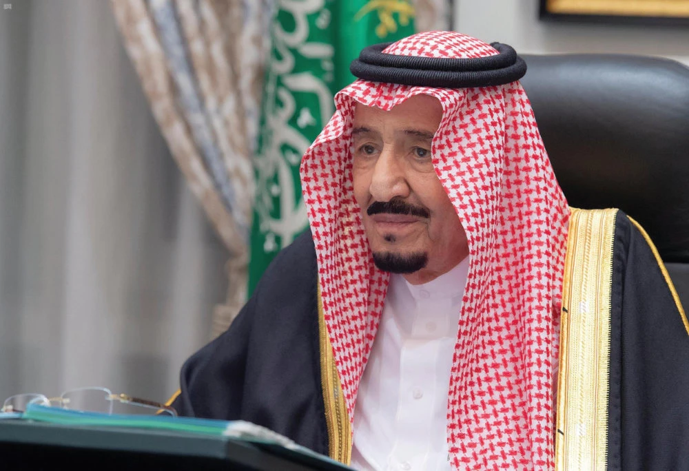 King Salman chairs the Cabinet session virtually from NEOM. He approved the establishment of the Cultural Development Fund. (SPA)