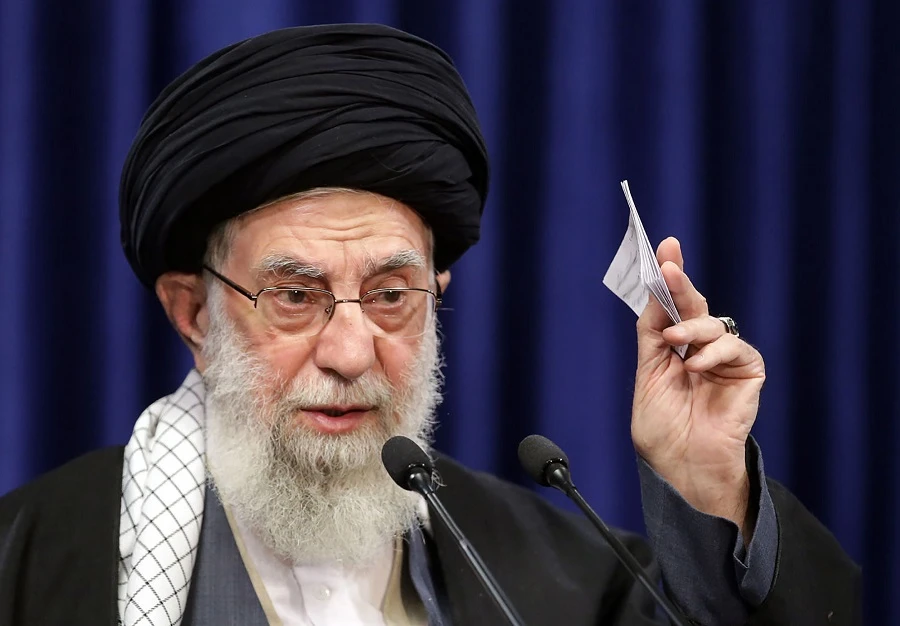 The tweet has since been taken down on Khamenei’s English and Arabic accounts. (File/AFP)
