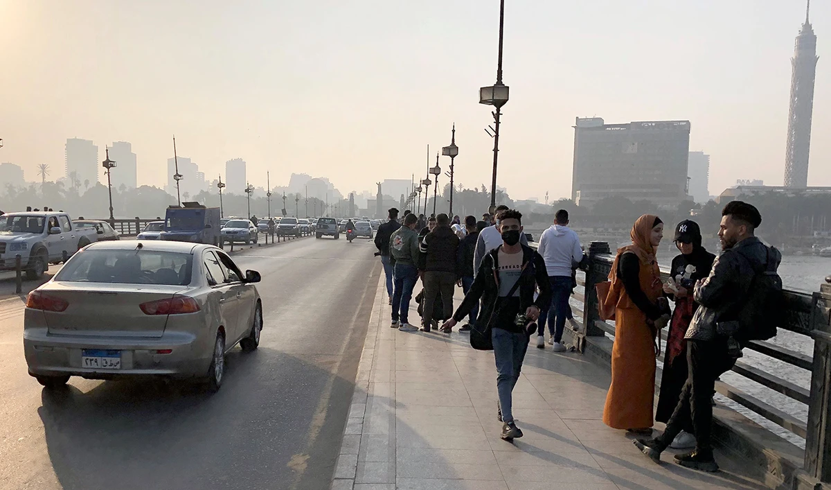 People are seen, amid the coronavirus disease (COVID-19) outbreak, in Cairo, Egypt on January 5, 2021. (Reuters)