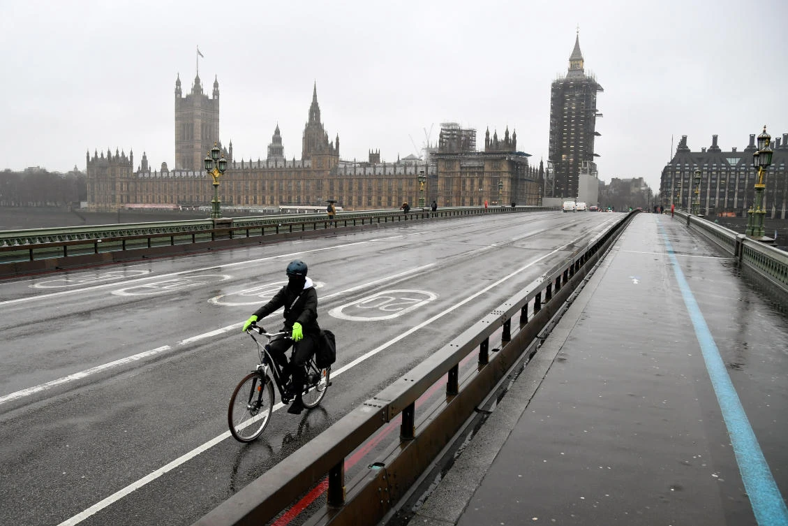 With a new lockdown in place since January, Britain is likely to have fallen into a double-dip recession. (Reuters)