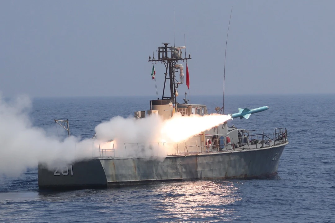 Iranian missiles land 100 miles from US aircraft carrier strike group in Indian Ocean