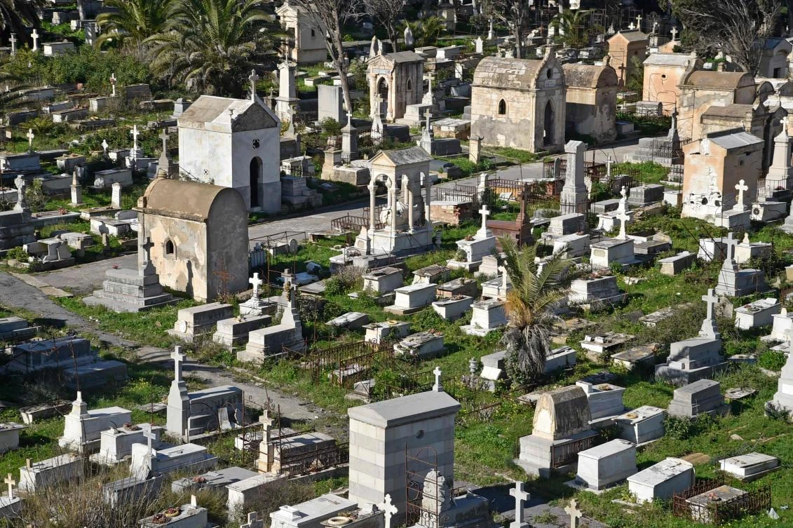 A picture shows a view of the European cemetery of Saint Eugene in the northern Algiers' suburb of Bologhine on January 20, 2021. (AFP)