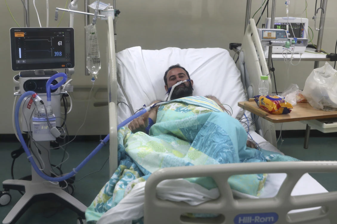 Hospitals in Lebanon are reaching full capacity amid a dramatic surge in coronavirus cases across the crisis-hit Mediterranean nation even amid strict lockdown. (AP)