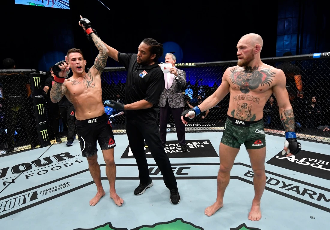 Dustin Poirier scores stunning victory over Conor McGregor at UFC 257 in Abu Dhabi