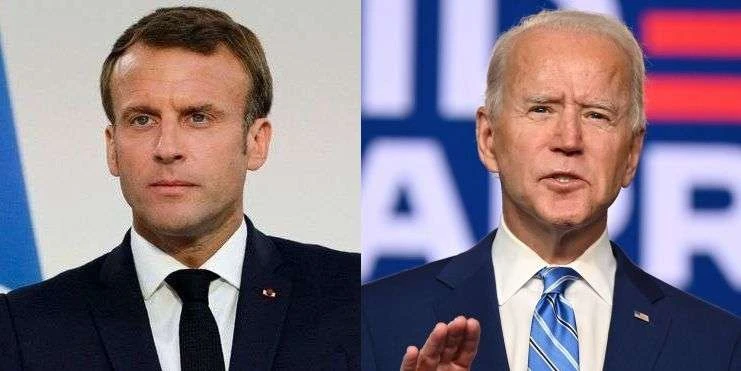 US President Joe Biden spoke with French President Emmanuel Macron, expressing his desire to strengthen bilateral ties, as Biden made the traditional ally one of the first countries contacted during his first days in office. (File/AFP)