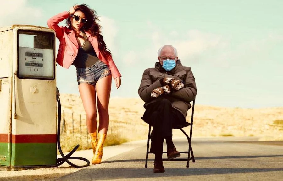 Lebanese diva Haifa Wehbe heats things up with her take on the Bernie Sanders meme