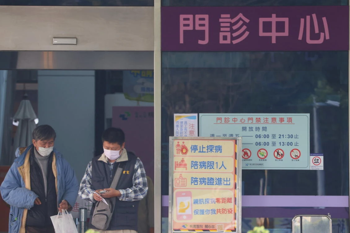 Taiwan is on higher alert after the latest domestic cluster, which has now seen 15 cases from the hospital in Taoyuan. (Reuters)