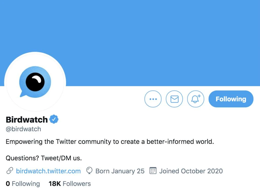 San Francisco-based Twitter said it is trying to ensure that Birdwatch has a diverse range of perspectives and participants. (Screenshot)