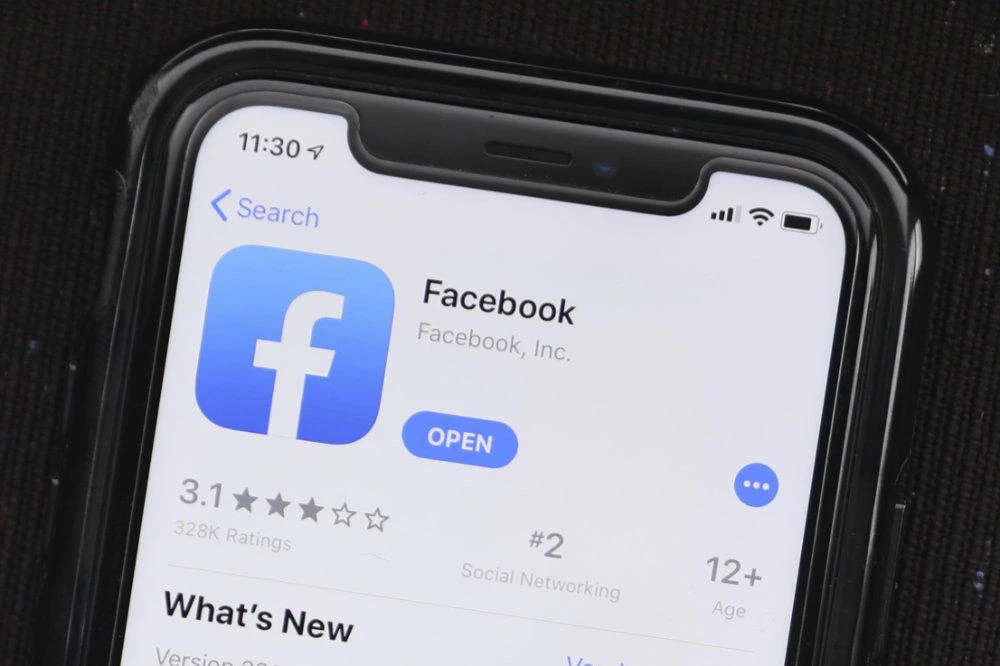 Facebook app is displayed on Apple's App Store. (AP Photo/Amr Alfiky)