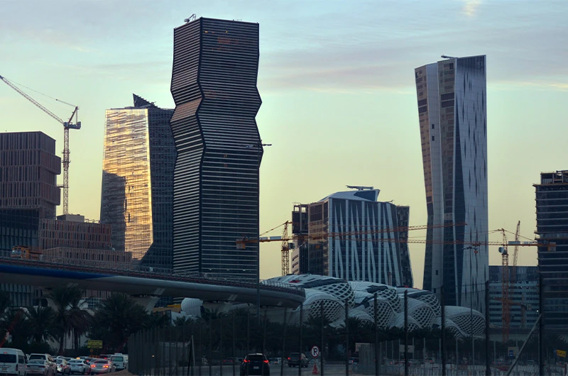 A picture taken on December 16, 2020 shows a partial view the King Abdullah Financial District in Riyadh, the Saudi Arabian capital and main financial hub. (AFP)