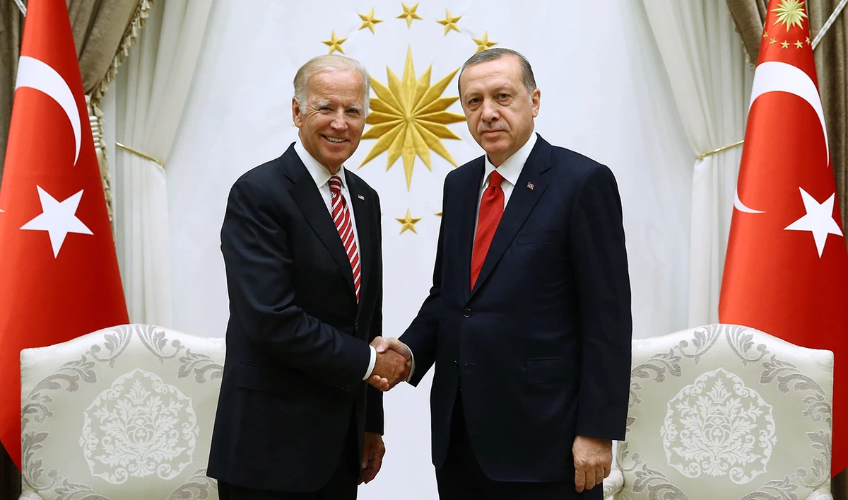 Turkish president Recep Tayyip Erdogan and US president Joe Biden.