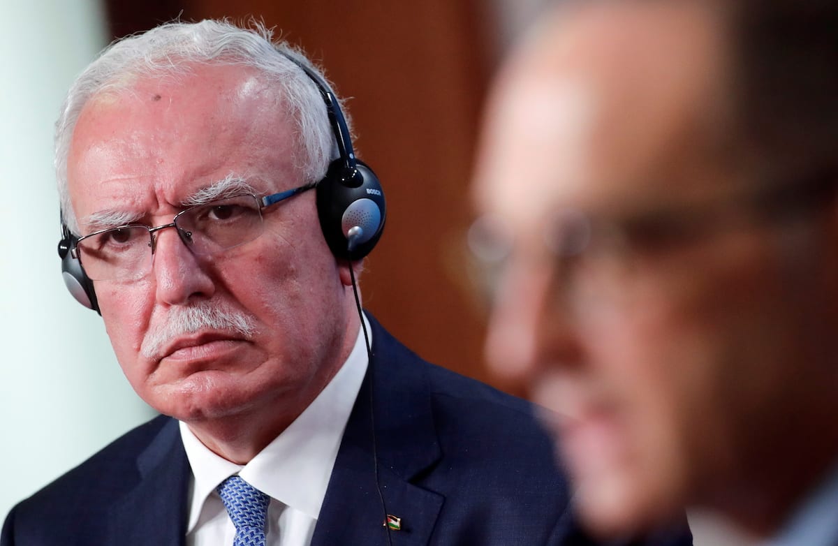 Palestinian Foreign Minister Riyad Al-Maliki in Berlin, Germany, 17 November, 2020. (Reuters)