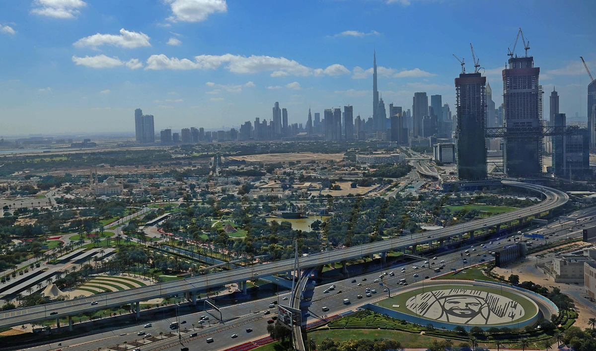 A view of the downtown Dubai skyline, with Burj Khalifa. (AFP)