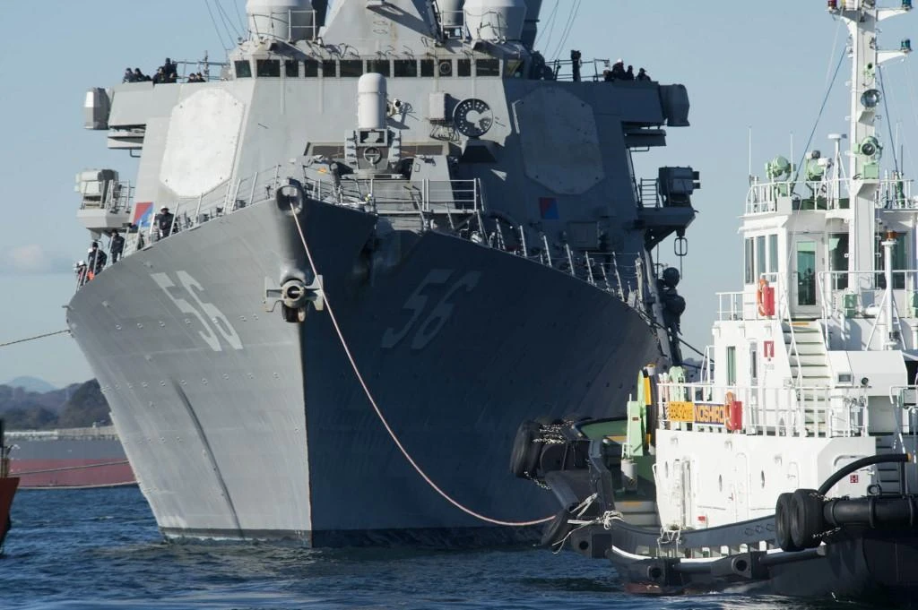 The Arleigh Burke-class guided missile destroyer USS John S. McCain, above, conducted a routine transit through the waterway separating the Chinese mainland and Taiwan. (AFP file photo)