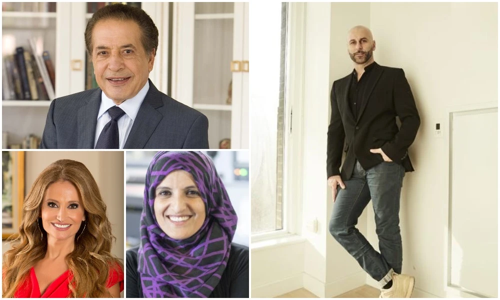 Clockwise from top left: Farouk Shami, the founder of billion-dollar business Farouk Systems, Rami Kashou, the CEO Rami Kashou Brand, Aneesa Muthana, CEO of Pioneer Service Inc and Manal Saab, CEO of Sorensen Gross Construction Services. (farouk.com/ramikashou.com/pioneerserviceinc.com/Sorensen Gross Construction Services)