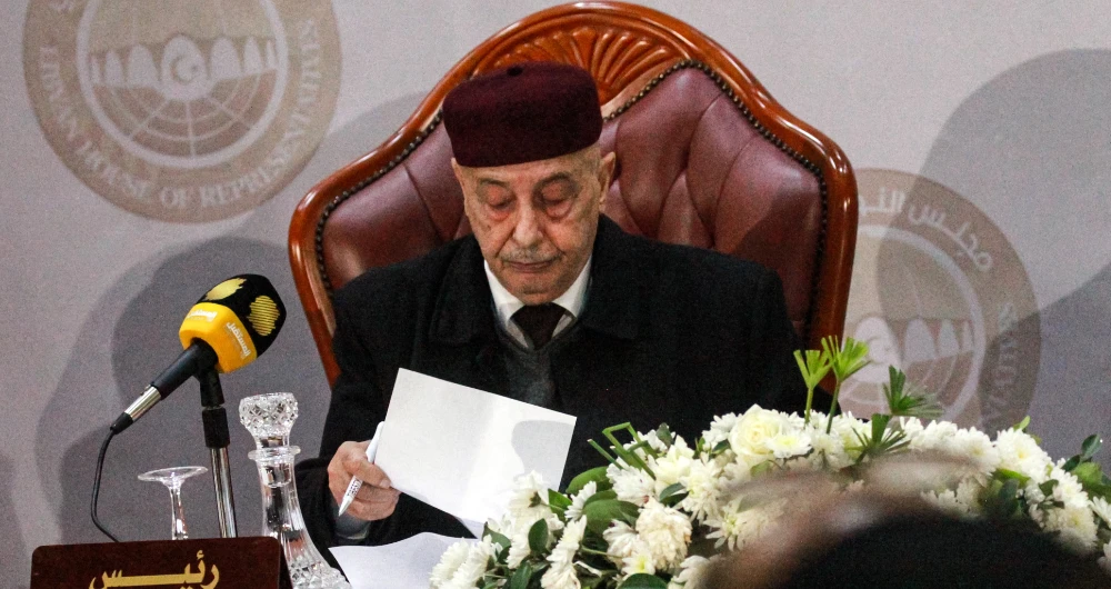Aguila Saleh in Cairo to meet President Abdel Fattah El-Sisi. (AFP/File)