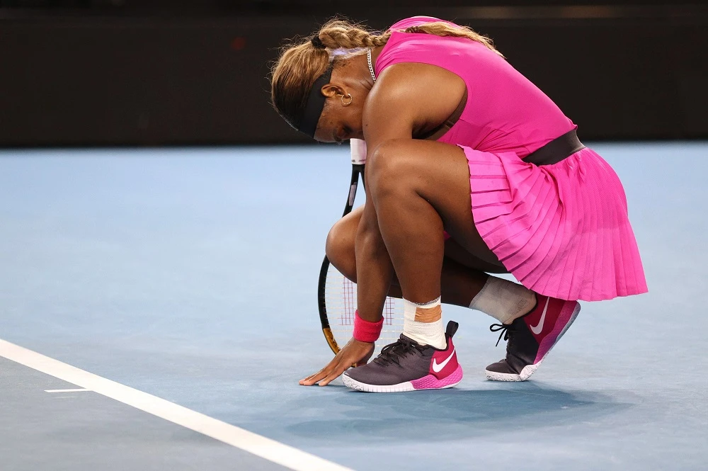 Serena Williams was playing her first tournament since withdrawing from the French Open before her second-round match because of an Achilles tendon injury in October. (Reuters)