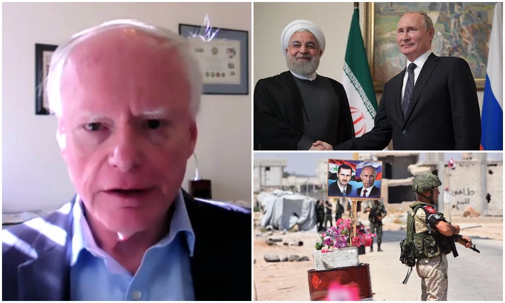 James F. Jeffrey (L), chairman of the Middle East Program at the Woodrow Wilson Center in Washington, has warned of Russia's growing influence in the Middle East region through ties with Iran and Syria. (Screenshot/AFP/File Photos)