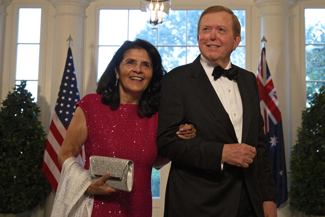 Fox Business Network anchor Lou Dobbs (R) pictured with his wife Debi at an event in the White House, was a staunch supporter of Donald Trump. (File/AFP)