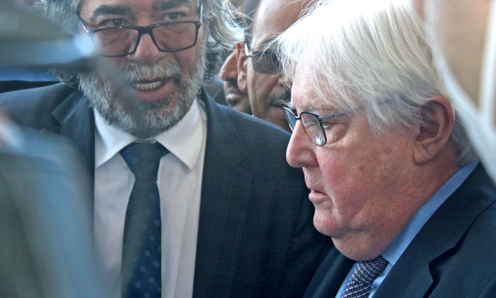 Martin Griffiths will meet with Minister of Foreign Affairs Javad Zarif as part of the diplomatic efforts to reach a political solution in Yemen that has seen instability since 2011. (File/AFP)