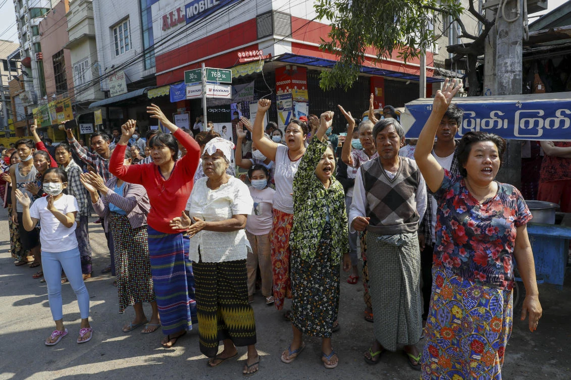The UN said there are growing reports that Myanmar security forces have used live ammunition against protesters, in violation of international law. (AP)