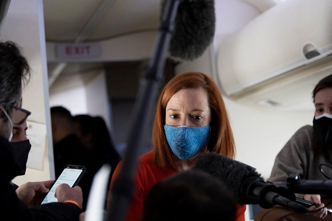 White House spokeswoman Jen Psaki, speaking to reporters on Air Force One as Democratic President Joe Biden flew to Michigan, said “there is no plan to take additional steps” on Iran in advance of having a “diplomatic conversation.” (AFP)