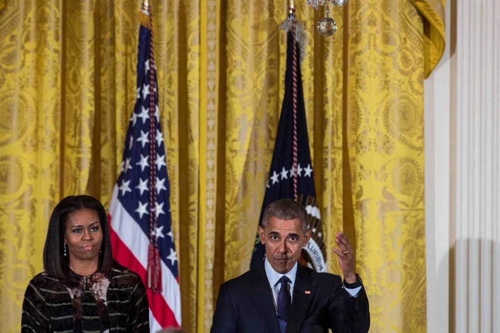 Spotify’s partnership with Barack and Michelle Obama will bring to light diverse Muslim voices in its upcoming podcast ‘Higher Ground: Tell Them, I Am.’ (AFP file photo)