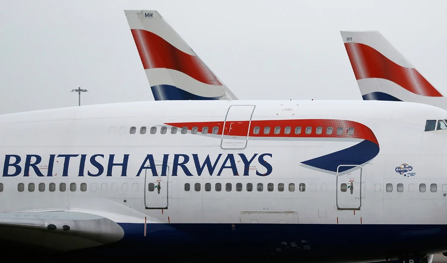 In this Tuesday, Jan. 10, 2017, file photo, British Airways planes are parked at Heathrow Airport in London. (AP)