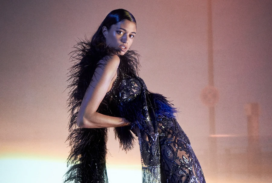 The model posed for Norwegian designer Peter Dundas’s latest collection. Supplied