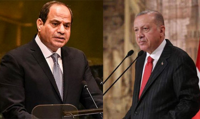 Egyptian President Abdel-Fattah el-Sissi and Turkish President Recep Tayyip Erdogan. (AFP photos)