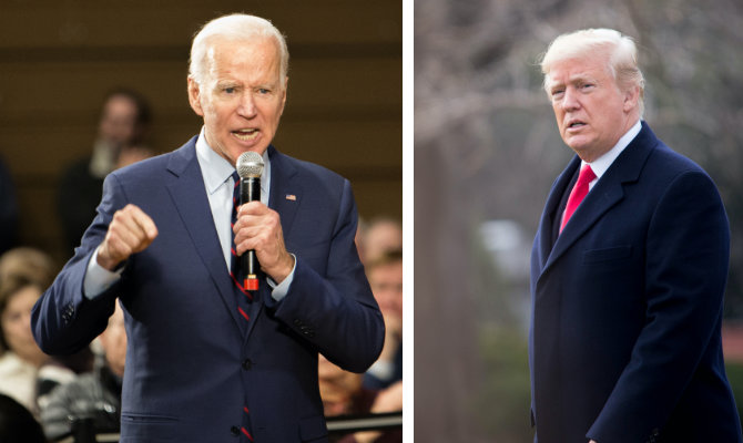 US President Joe Biden, left, and former president Donald Trump. (Shutterstock photos)