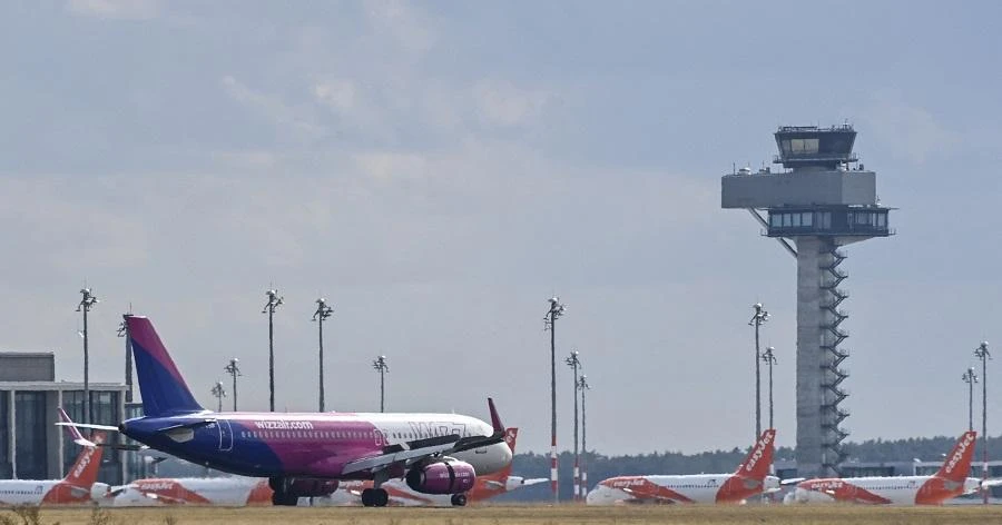 In February, Wizz carried 383,000 people, dropping from January’s tally of 574,000. (File/AFP)