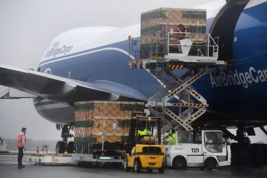 Demand for such cargo operations is on the rise as more people shop online on platforms such as Amazon and China’s Alibaba. (File/AFP)