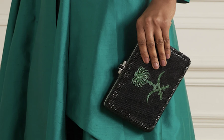 Saudi Arabia-inspired Judith Leiber clutch. Supplied